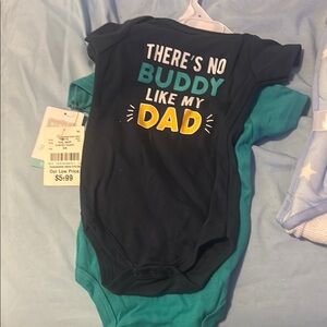 Baby Bodysuit - Navy and Teal